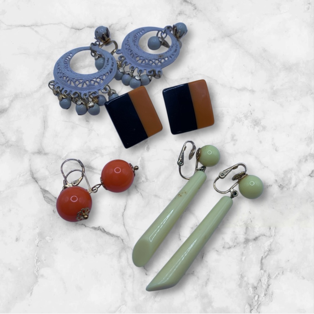 Vintage 1960s-70s Earring Lot - Statement & Mod Style Collection